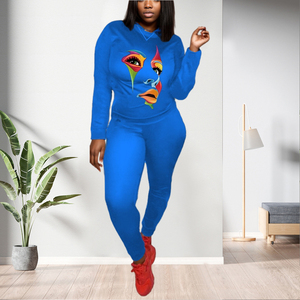 Conjunto de Pantalones Deportivos de Dos Piezas con Estampado Informal para Mujer, Talla Grande - Product Image 4