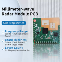 Carte de circuit imprimé (PCBA) radar 60 GHz pour consommateurs - Assemblage RF haute fréquence FR-4 UL94V-0 pour la domotique IoT et les capteurs de mouvement industriels