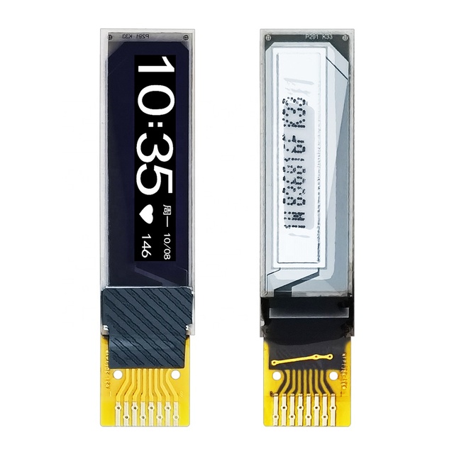 Customizable 0.69 Inch Mini OLED Display Screen 96x16 Monochrome Resolution 8 White PMOLED SSD1306 4-wire SPI/I2C 1/16 Duty