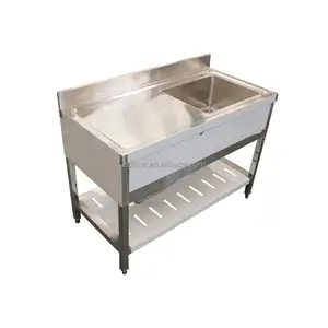 Eusink Hot Sale High Quality Commercial Stainless Steel Sink With Drain Board Work Table Sink