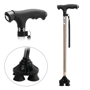 N02FC13-#A# Aluminum Telescopic Crutch Old <strong>Man</strong> <strong>Walking</strong> <strong>Stick</strong> Price Travel Cane Four Legs <strong>Walking</strong> <strong>Stick</strong> for Old - Product Image 1