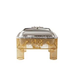 Scaldavivande Idraulico Quadrato da 6L con Finitura Dorata per Matrimoni di Lusso, Hotel e Catering Aziendale, Ideale per Riscaldare <span class=keywords><strong>Pizza</strong></span> - Product Image 4