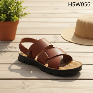 HY, Sandalias de Playa para <span class=keywords><strong>Hombre</strong></span>, Talla Grande, Punta Abierta, Precio Económico, Estilo Africano, Color Marrón, para Vacaciones en la Playa, HSW055 - Product Image 3