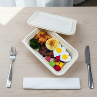 Boîte à lunch jetable à un seul compartiment d'amidon de maïs biodégradable de 750 ml pour conteneur d'aliments à emporter