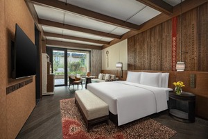 Modern Hotel Bedroom Set <b>Queen</b> <b>Size</b> Cotton <b>Bedding</b> Teak Wood Furniture Contemporary Design for Commercial Use - Product Image 6
