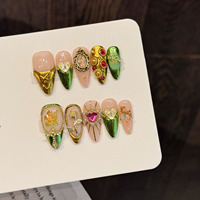 Diseño 901-1000 Uñas Postizas de Alta Calidad, Uñas Artificiales de Lujo Hechas a Mano, Uñas Artificiales Personalizadas en Forma de Ataúd