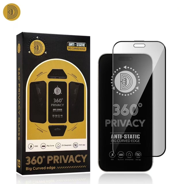360 Privacy OG Super D ESD Full Screen 9H Tempered Glass Screen Protector Film for iPhone 17 Air 15 XS XR 11 12 13 14 Plus Pro