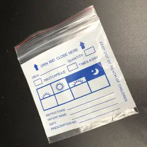 Capsule Packaging Custom Disposable Best Quality Water Proof LDPE Clear Pills Dispensing Small Plastic Medicine Ziplock Pill Bag