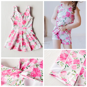 Ensemble Athlétique 2-en-1 pour Filles : Robe et Tenue de Sport à Motifs Floraux pour Yoga, Danse et Entraînement (Vêtements de Sport pour Adolescentes) - Vente en Gros KR - Product Image 5