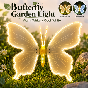 Lampe de jardin papillon LED, décoration extérieure, en alliage d'aluminium, ornement paysager pour les fêtes, blanc chaud, blanc froid - Product Image 5