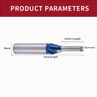 Fraise de compression à 2 dents de haute précision pour nesting CNC, fraise spirale de 10 mm pour panneaux stratifiés MDF, revêtement diamant carbone HRC45