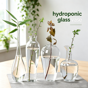 Jarrón de Vidrio de Borosilicato Transparente, Estilo Chino, Hecho a Mano, Ecológico, para Plantas y Flores, Decoración del Hogar - Product Image 2