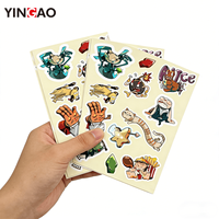 Pegatinas personalizadas troqueladas de dibujos animados, grafiti, vinilo impermeable, impresión de pegatinas decorativas para niños, pegatinas adhesivas personalizadas en hoja yingao
