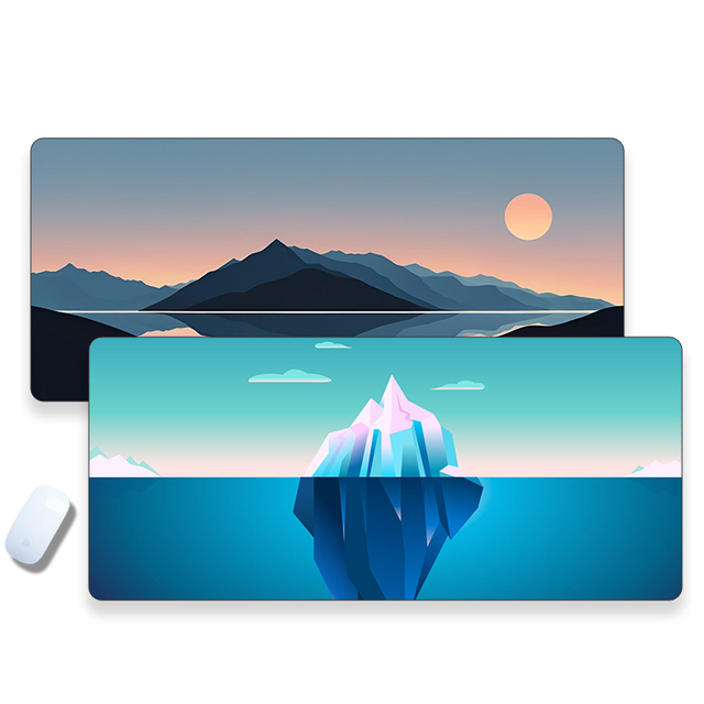 Gaming Anime Scenic Sunset Mouse Pad Large Cute Kawaii Mouse Mat Desk Pad with Non-Slip Rubber Base and Stitched Edge Minimalist
