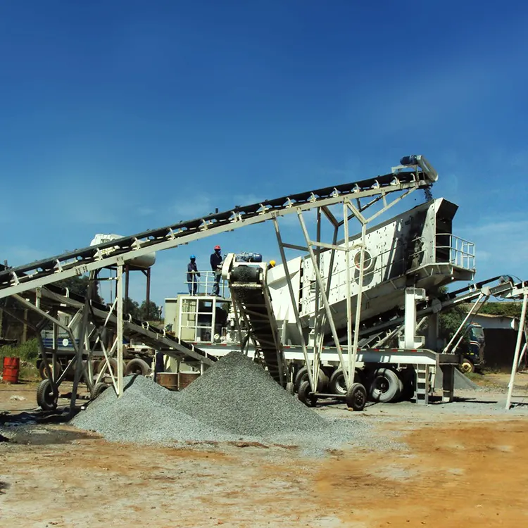 砂利花崗岩採石場設備モバイルクラッシャー南アフリカでの販売