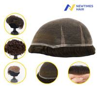 Système capillaire Newtimes Hair HS7R en dentelle française complète, ligne de cheveux réaliste, toupet pour hommes en cheveux humains