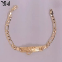 Pulsera de Cadena Cubana de 14k con Colgante Religioso de la Parca, Chapada en Oro, Joyería de Moda Urbana Hip Hop y Devoción Católica