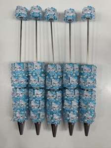 Nouveauté 2026 : Stylo à bille DIY avec breloque <span class=keywords><strong>chat</strong></span> mignon, strass et paillettes colorées <span class=keywords><strong>pour</strong></span> la création de bijoux - Product Image 2