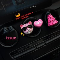 Diffuseur de parfum pour voiture à clipser sur grille d'aération, motif Léopard Rose, Arbre à Argent, Nœud, en Gypse, parfum 8 Get Rich Fortune Design