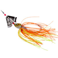 Hessen HSM038-1 100mm 13g Spinnerbait Chatterbait Silicone Skirting Metal Blade untuk Ikan Salmon Marlin Umpan Keras Buatan Laut