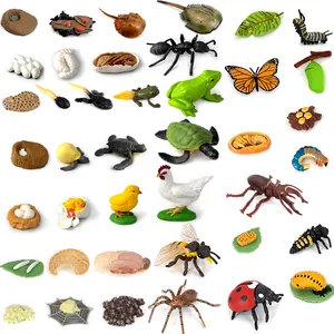 PVC 현실적인 단단한 동물 세계 귀여운 인공 곤충 동물 진화 꿀벌 나비 개미 퍼즐 어린이를위한 해양 동물 장난감