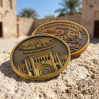 Bronzen geplateerde muntcollectie, metaal zinklegering, 3D-geëmbossed Bahrein koninklijk schild, Arabische tekst, gebouwlogo, op maat gemaakte challenge coin