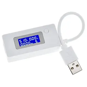 USB 테스터 LCD 마이크로 USB 충전기 배터리 용량 전압 전류 테스터 미터 감지기 + 부하 저항 2A/1A 스위치