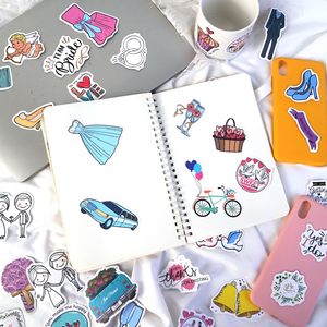 Pegatinas para Boda, 50 Piezas, Lindos Adornos para Despedida <span class=keywords><strong>de</strong></span> <span class=keywords><strong>Soltera</strong></span>, Decoración para Laptop, Teléfono y Botella - Product Image 3