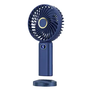 Nieuwe Product Borstelloze Motor Usb Oplaadbare Batterij Fans Draagbare Handheld Mini Elektrische Ventilator Met Telefoon Houder