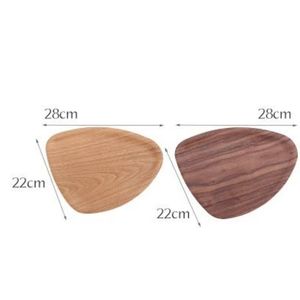 Wooden Triangular <b>Tray</b> Ash Black Walnut 28x22cm Elegant Serving For Hotel Bathroom Toiletries Cake <b>Dinner</b> - Product Image 2