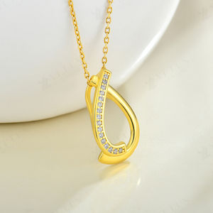 Collar con Colgante de Lágrima Chapado en Oro de 18K de Alta Calidad YILUN, Joyería Elegante con Circonita Cúbica, Collar de Diseño en Plata 925 para Mujer - Product Image 4