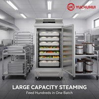 Cuisinière à vapeur commerciale en acier inoxydable à 12 plateaux, cuisson à la vapeur par convection pour les cantines scolaires, les cuisines collectives