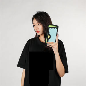 Großhandel niedlich 3D Jump Style Student Mini Clutch benutzer definierte Kontrast farbe 2D Zeichnung Comic Cartoon langlebige Leinwand Hand Geldbörse - Product Image 6