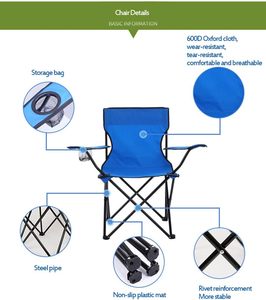 Chaise de camping pliante ultralégère de luxe en fer forgé, personnalisée en Chine, pour la pêche et la randonnée, chaise de plage de haute qualité avec sac de transport - Product Image 3