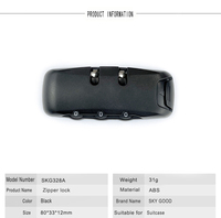 Serrure à code pour bagages, ABS noir, double levier, pour valise, mallette, bagages de voyage
