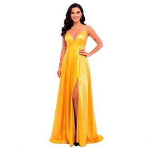 Vestido de Fiesta de Gasa con Lentejuelas y Cuello Halter sin Mangas para Mujer, Modelo Sirena, Cintura Natural, Colección Primavera 2025 - Product Image 4