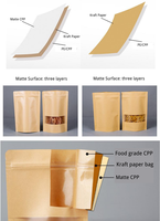 Sachets Doypack en papier kraft recyclables et refermables avec fermeture éclair pour aliments (chewing-gum, sushi et lait) – Emballage anti-humidité