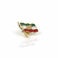 Épinglette personnalisée en métal avec le lion et le soleil du drapeau iranien pour la décoration de chapeau