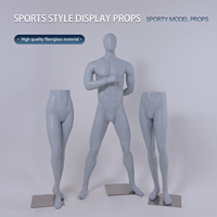 Abnehmbare Unisex-Sport-Schaufensterpuppe aus Fiberglas ohne Kopf mit Ständer für Bekleidungspräsentation und Erwachsene