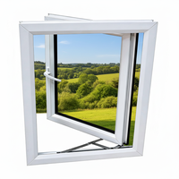 Fenêtre à battant en PVC style ferme, couleur blanche, certifiée Energy Star, garantie 5 ans, ouverture à bascule, verre trempé, pour salle de bain et cuisine