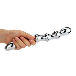 Boîte personnalisée gratuite-Femme Lady perles anales hommes masseur de <span class=keywords><strong>prostate</strong></span> métal Double tête deux extrémités perles anales godemichet Anal - Product Image 5