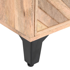 Comodino in legno massello con cassetto e anta per riporre oggetti in camera da letto - Product Image 5