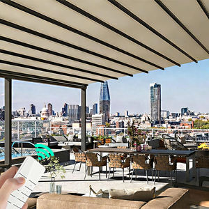 Auvent de terrasse extérieur de haute qualité en tissu PVC, auvent électrique motorisé, imperméable, pergola rétractable - Product Image 2