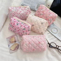 Trousse de Maquillage Matelassée en Polyester, Motif Anime Dessin Animé, Grande Capacité, Mignonne, pour Étudiants, avec Fermeture Éclair, pour Papeterie et Crayons