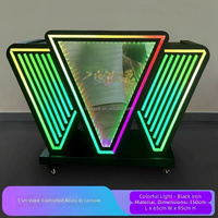 Table de DJ lumineuse à LED, activée par le son, avec éclairage RGB, station de DJ mobile, poste de travail pour DJ pour les lieux de divertissement, les fêtes et les spectacles