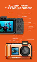 Caméra Numérique Compacte Étanche 10M (33FT) IP68 avec Vidéo, Auto-Focus, Lumière SOS et Batterie 2500mAh pour Selfie