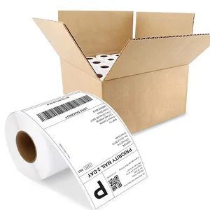 Etiqueta impermeável de papel térmico para envio, etiqueta de papel térmico A6 Waybill 4x6 de 350 unidades, 100x150mm, bom preço, etiqueta em branco