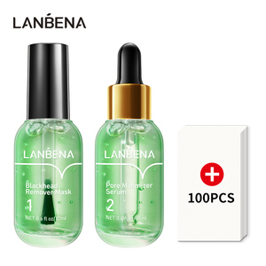 Kit LANBENA para Eliminar Puntos Negros con Té Verde, Mascarilla para Puntos Negros, Tiras Nasales, Suero Hidratante y Reafirmante de Poros - Product Image 1