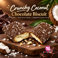 Barre de chocolat au lait enrobée de noix de coco, en gros, OEM ODM, en-cas sucré, biscuits gaufrettes au chocolat au lait et noix de coco râpée