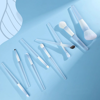 Ensemble de 10 pinceaux de maquillage synthétiques doux - Kit de pinceaux pour fond de teint, blush, fard à paupières, pinceaux de voyage portables, collection de pinceaux cosmétiques